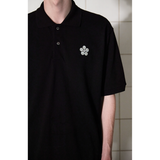 BUTTON FLOWER PK POLO SHIRT / BLACK