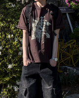 Las Faded Printing Oversized Short Sleeve