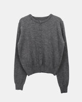 Uran Buttoned Round-Neck Long-Sleeve Cardigan