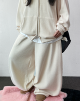 ワイドバルーンセットアップシャイニーベルベットビッグフード & バルーンパンツ 🖤🐣 3 COLORS