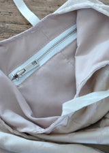 Floral Satin Jacquard Two-way Mini Bag_Beige