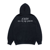 24FW アップサイドダウンロゴナッピングズリーフーディーブラック