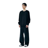 COATED RAGLAN SWEAT SHIRT [BLACK]