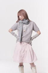 ミニリボンマフラー (gray)