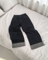オーディン ロールアップ ローデニム ワイドパンツ