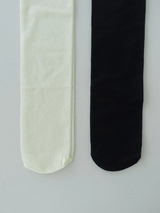 チェックシースルーニーソックス (IVORY, BLACK 2COLORS!)