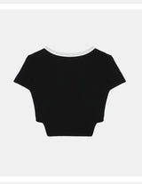Paradise Side Cutting Cropped T-Shirt