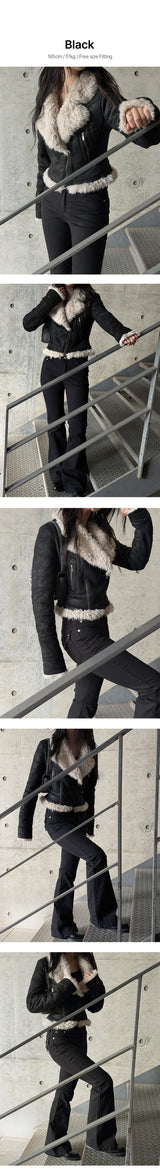 Fur crop mustang jacket(3color)