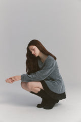 Angora Flare Sweatshirt Charcoal