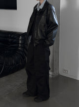 (unisex) Lumiere Overfit Leather Jacket