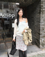モヘア ボタン Vネック ニット