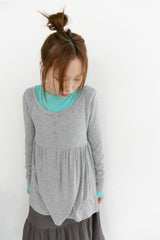 mochi button shirring top(3colors)