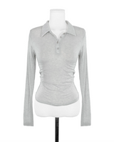 conte tone wool button collar top