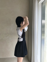 リゼ バックストラップ チューリップ ノースリーブ ミニドレス