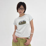 ホース グラフィック Tシャツ_ライトグレー