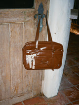 Classic ribbon school bag_vintage brown