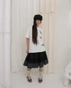 Blooming garden patchwork skirt / black