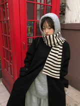 Naren High Neck Quilted Wool Belt Long Coat