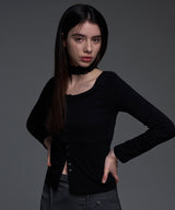 【NF】OZボタンフロントカーディガンTシャツ_F24QB281