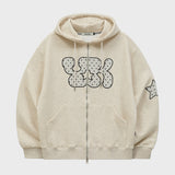 YK Applique Dot Hood Zip Up