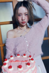 RABITA FUR CARDIGAN pink