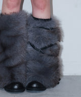 furry leg warmer - deep blue