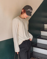 ウレン ウール ヘンリーネック ダブル ロングスリーブTシャツ