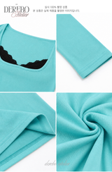 Mint Blue Square Long-Sleeve T-Shirt