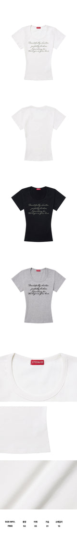 ビューティフリーUネックTシャツ (SUSKNK-102)