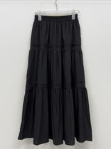 Layered Tiered Flare Long Skirt