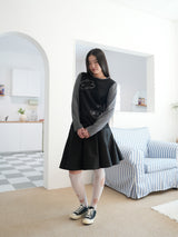 COTTON FLARE SKIRT (BLACK)