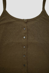 Linen blend Cutout top, Brown