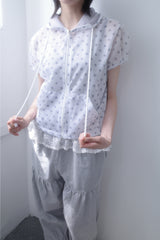 star mesh hood zip-up