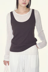 Soriel ribbed U-neck sleeveless