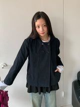 ハンディキュフードダブルショートジャケット