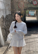 Again Basic Cotton Loose Fit V-neck Knit (5color)