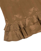 グロッシーフリルトップス _ BROWN