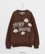 [unisex] ピデンヘアリーぼかしプリントオーバーニット