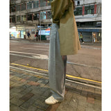 lobbed wide denim pants