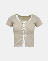 ベリーレースリボンTシャツ
