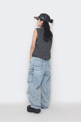 Knitwear oversized sleeveless T-shirt