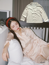 Beige kt Silk Pajama Set