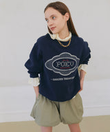 Lace Applique Sweatshirt - Navy