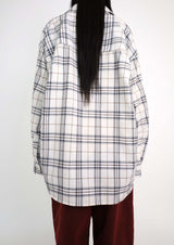 (UNISEX)ナーディーオーバーサイズチェックシャツ