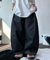 SNAP DENIM BALLOON LONG PANTS 💙🖤2COLOR