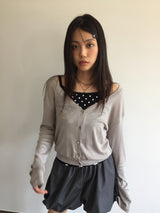 Bone Silk V Cardigan (2color)