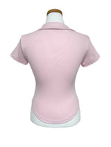 Rie rounding collar short-sleeved T-shirt