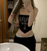 hikomi lettering y2k Top (black)
