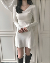 milktea bell flare knit ops