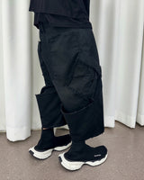 VTG BACK BOOTS CARGO SHORTS_BLACK